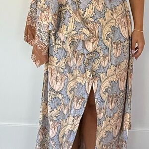 Free People One Shoulder Dress - Blue and Tan Floral